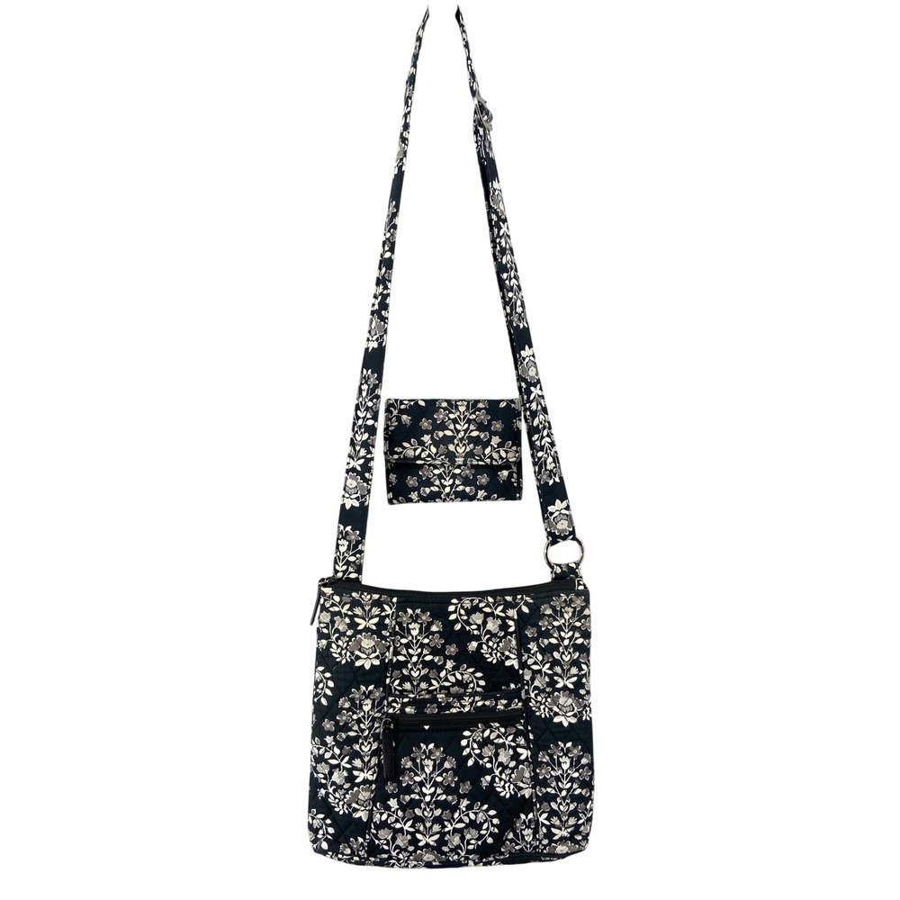 Vera Bradley Purse Handbag + Wallet Chandelier Noir Crossbody Adjustable Strap